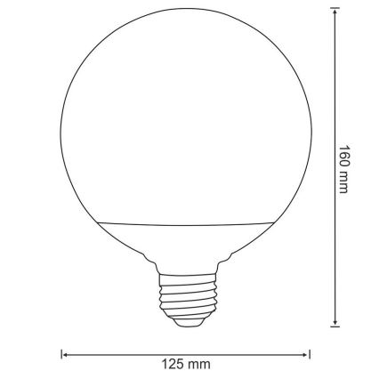 LED pære G125 E27/16W/230V 3000K