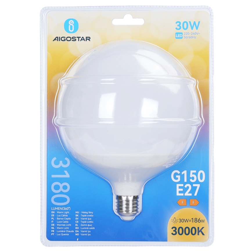 LED-pære G150 E27/30W/230V 3000K - Aigostar