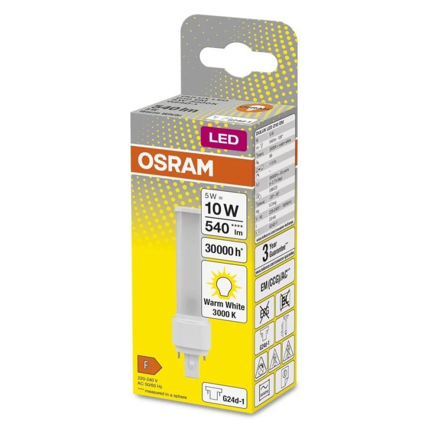 LED-pære G24d-1/5W/230V 3000K - Osram