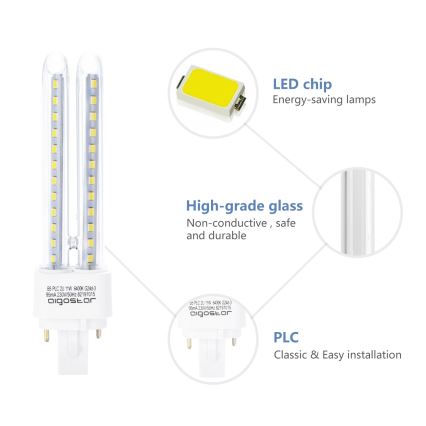 LED-pære G24D-3/11W/230V 6500K - Aigostar