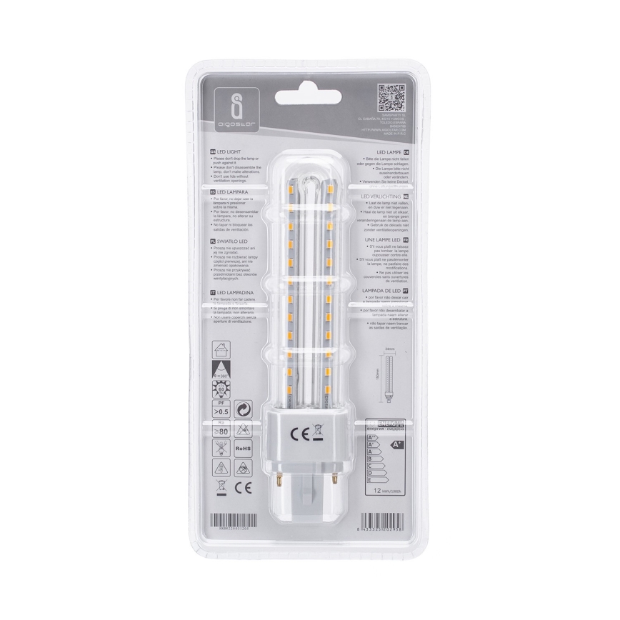 LED-pære G24D-3/12W/230V 3000K - Aigostar