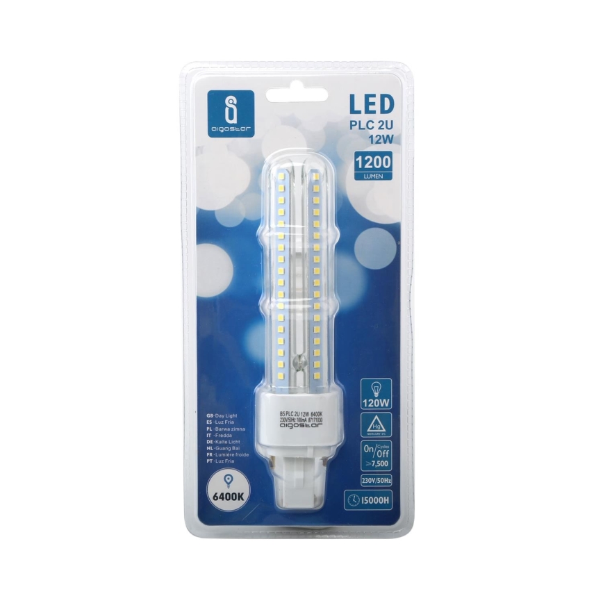 LED-pære G24D-3/12W/230V 6500K - Aigostar