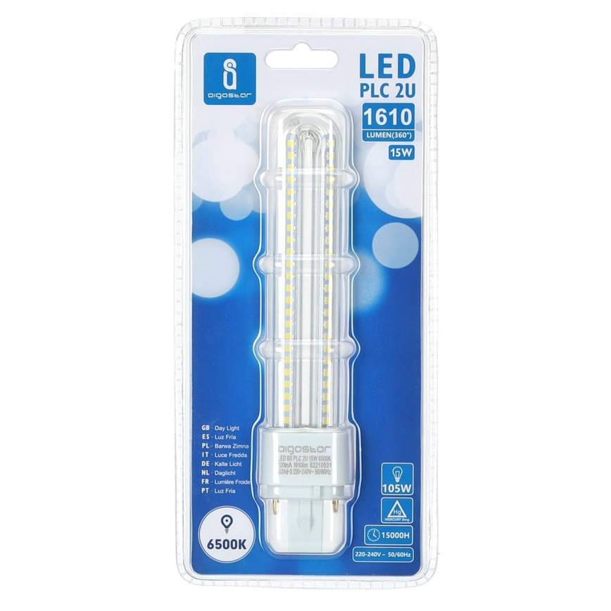 LED-pære G24D-3/15W/230V 6500K - Aigostar