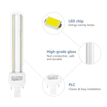 LED-pære G24D-3/15W/230V 6500K - Aigostar