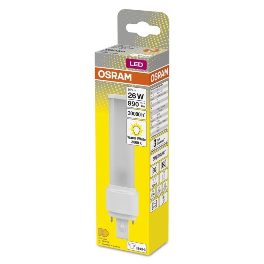 LED-pære G24d-3/9W/230V 3000K - Osram