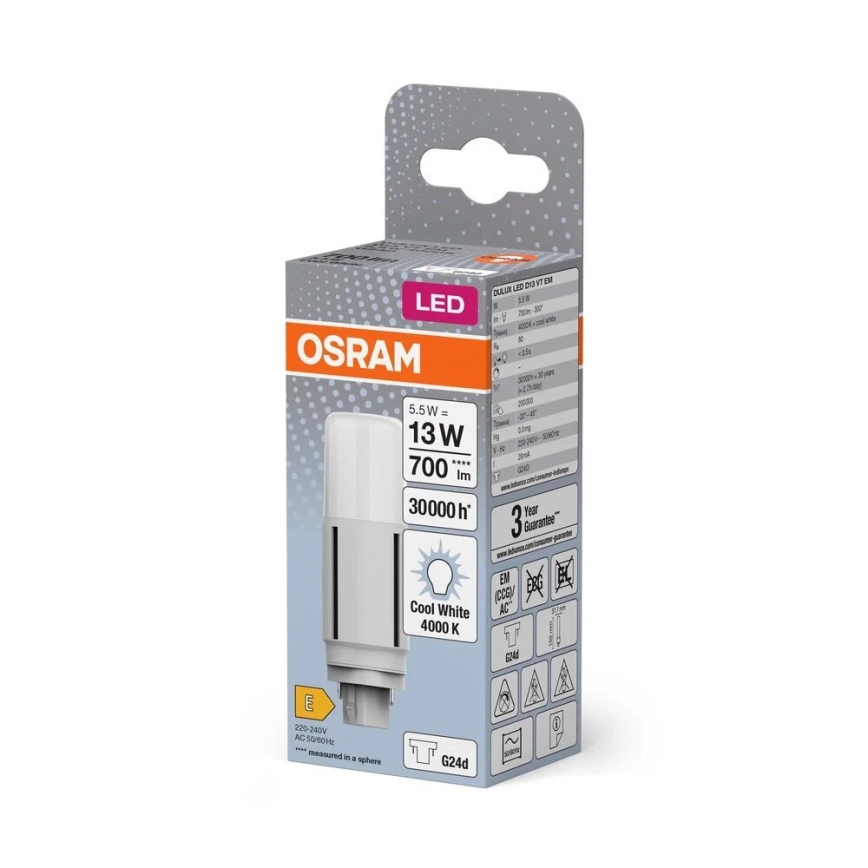 LED-pære G24d/5,5W/230V 4000K - Osram