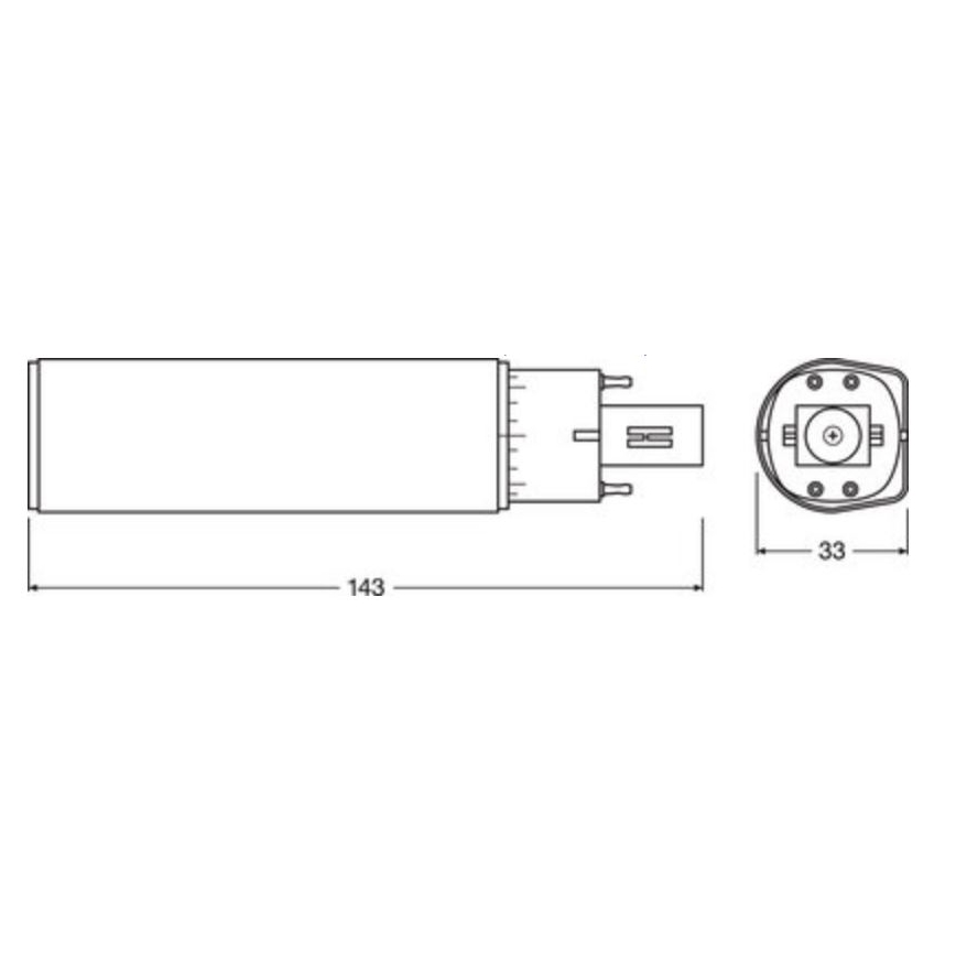 LED-pære G24q-1/6W/230V 3000K - Osram