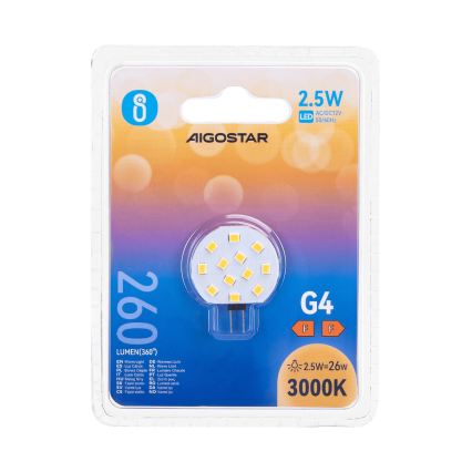 LED-pære G4/2,5W/12V 3000K - Aigostar