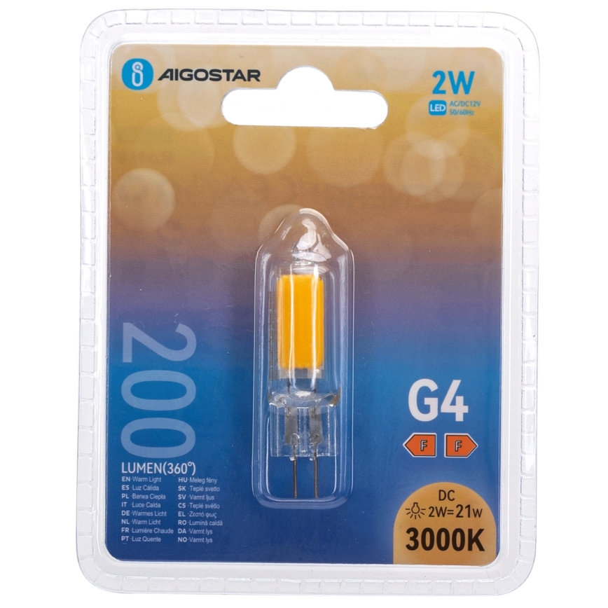 LED-pære G4/2W/12V 3000K - Aigostar