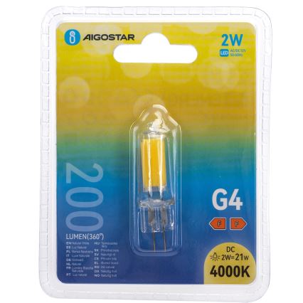 LED-pære G4/2W/12V 4000K - Aigostar