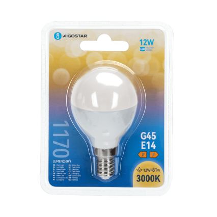 LED-pære G45 E14/12W/230V 3000K - Aigostar