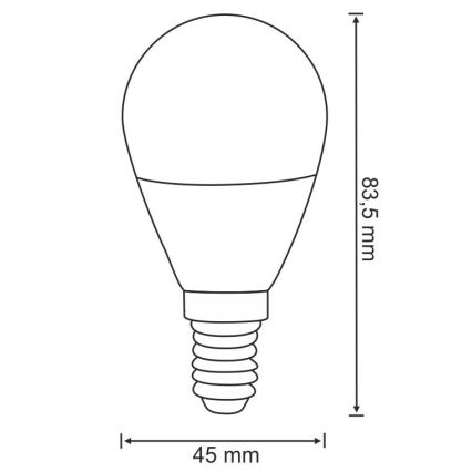 LED pære G45 E14/3,5W/230V 3000K