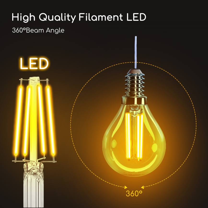 LED-pære G45 E14/4W/230V 2700K - Aigostar