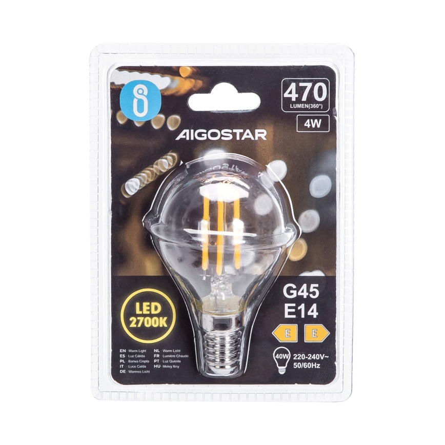 LED-pære G45 E14/4W/230V 2700K - Aigostar
