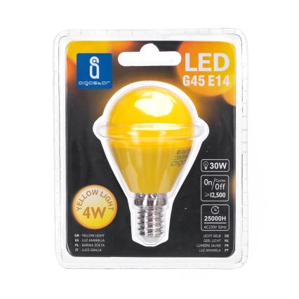 LED-pære G45 E14/4W/230V gul - Aigostar