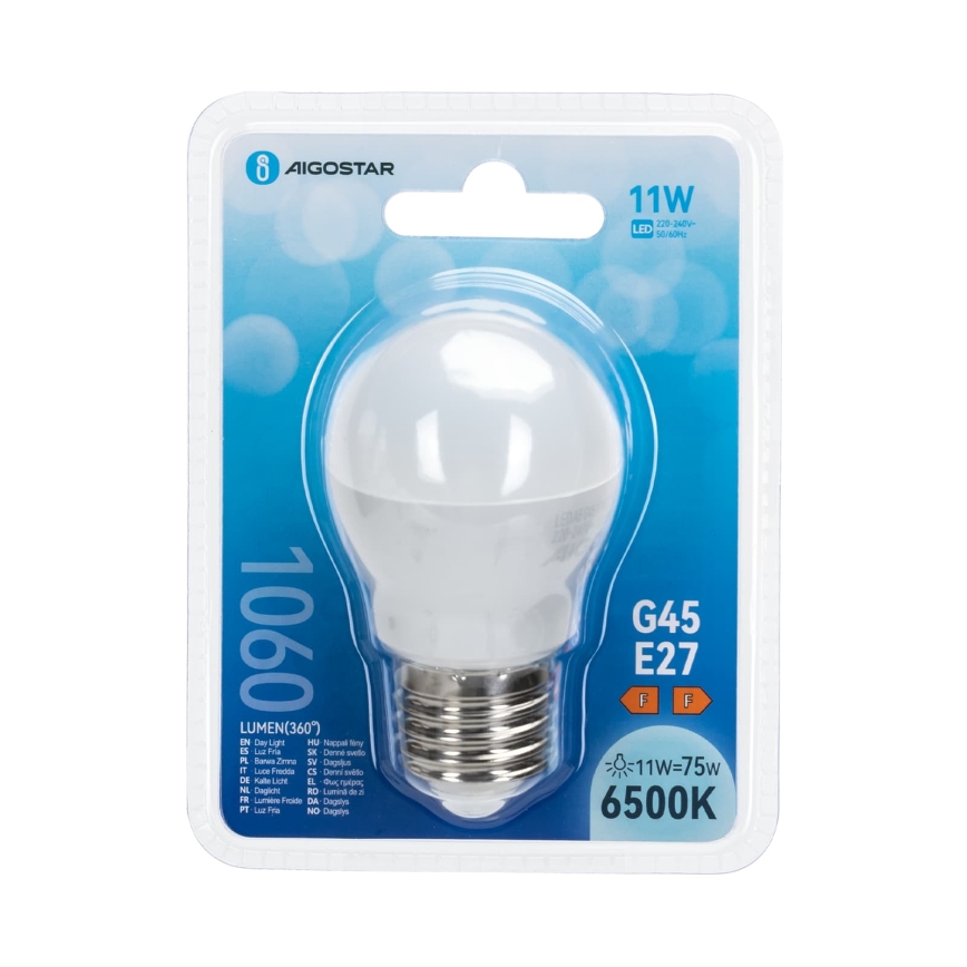 LED-pære G45 E27/11W/230V 6500K - Aigostar