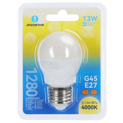 LED-pære G45 E27/13W/230V 4000K - Aigostar