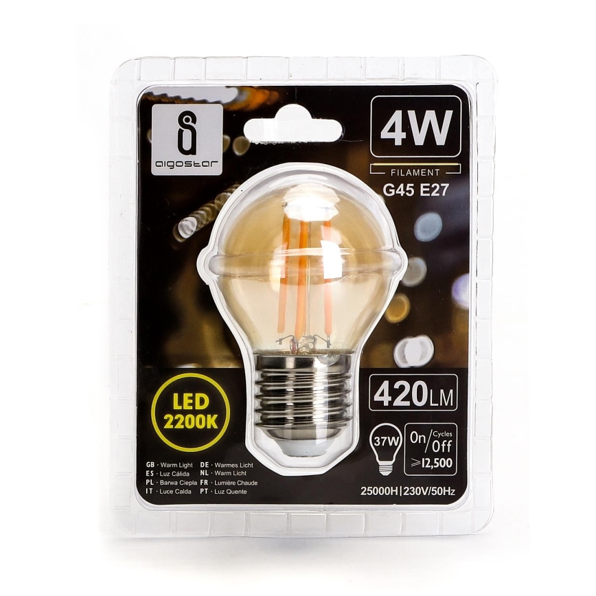 LED-pære G45 E27/4W/230V 2200K - Aigostar