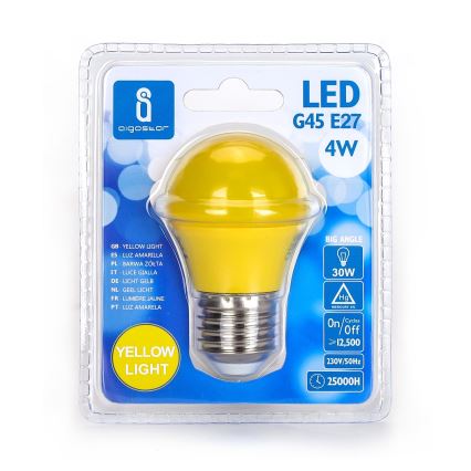 LED-pære G45 E27/4W/230V gul - Aigostar