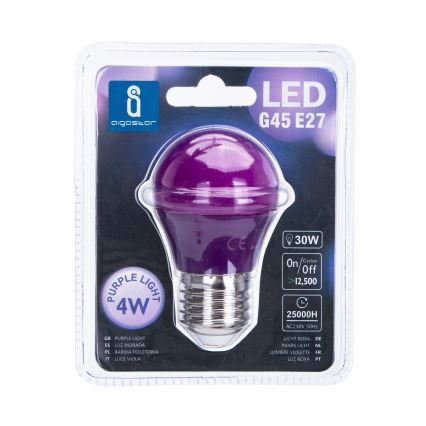 LED-pære G45 E27/4W/230V lilla - Aigostar