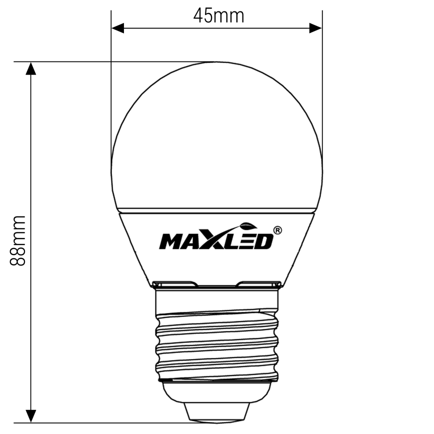 LED-pære G45 E27/8W/230V 4000K