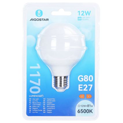 LED-pære G80 E27/12W/230V 6500K - Aigostar