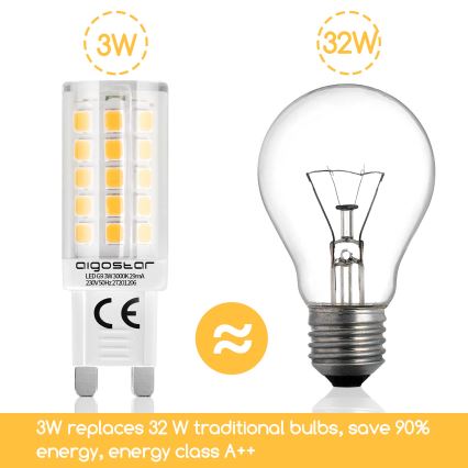 LED-pære G9/3W/230V 3000K - Aigostar