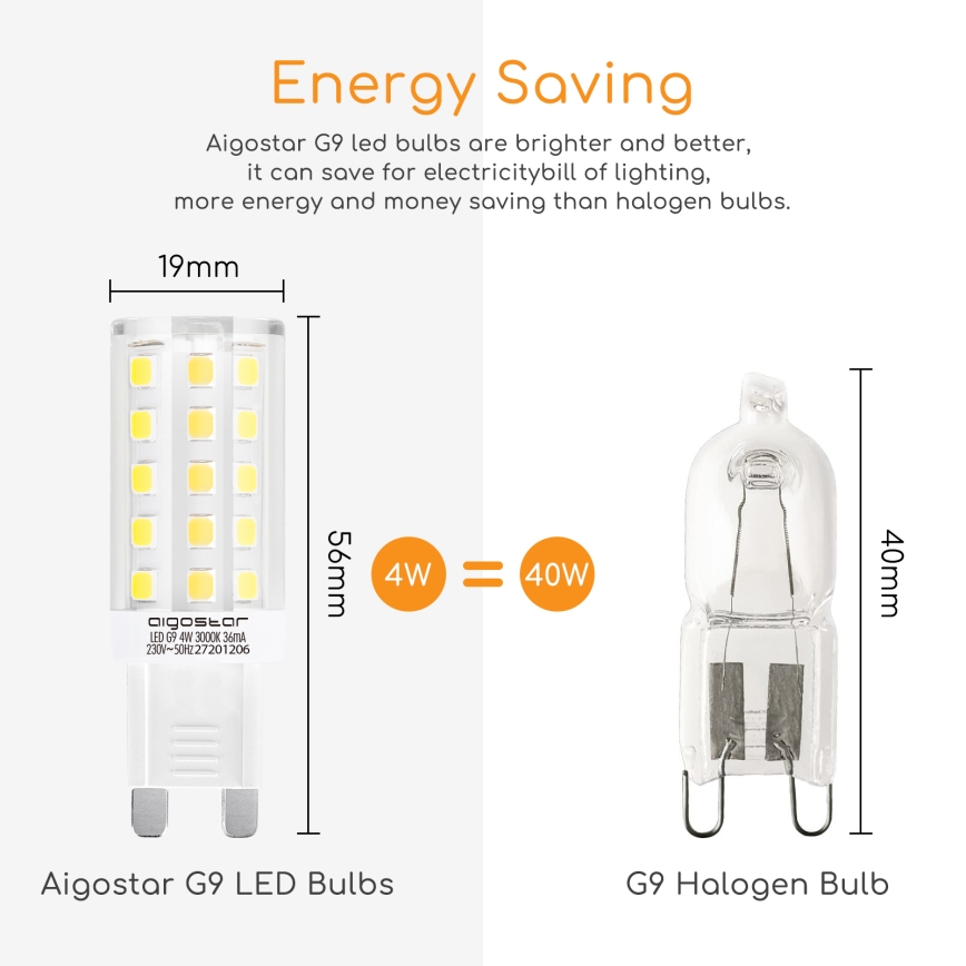 LED-pære G9/4W/230V 3000K - Aigostar