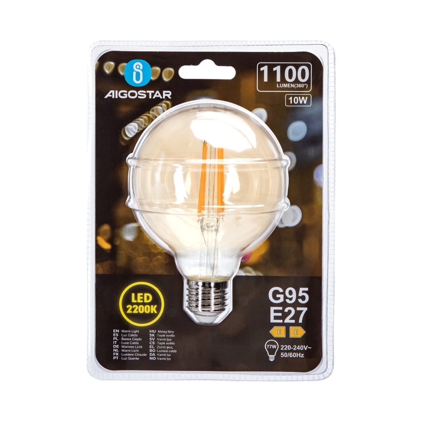 LED-pære G95 E27/10W/230V 2200K - Aigostar