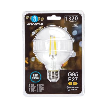 LED-pære G95 E27/12W/230V 6500K - Aigostar