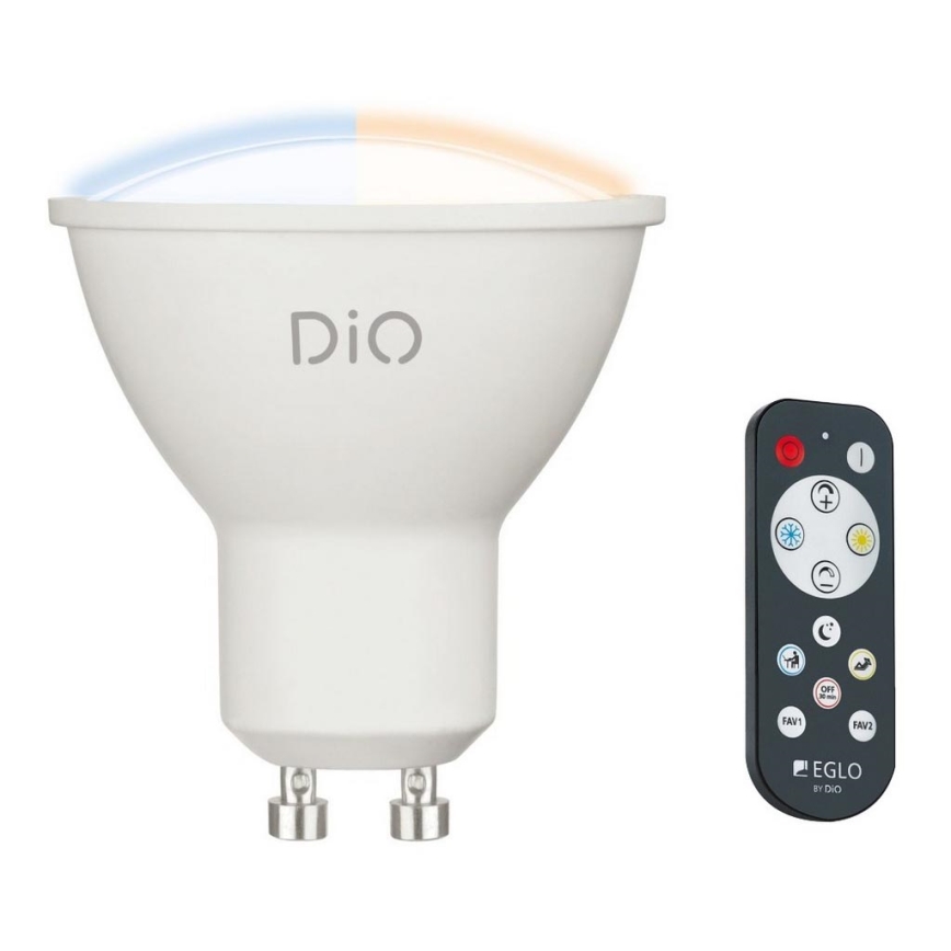 LED-pære GU10/5W/230V 2700K-6500K + fjernbetjening - Eglo