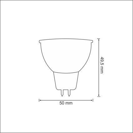 LED pære GU5,3/MR16/2,6W/12V 6400K