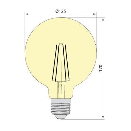 LED pære LEDSTAR AMBER G125 E27/8W/230V 2200K