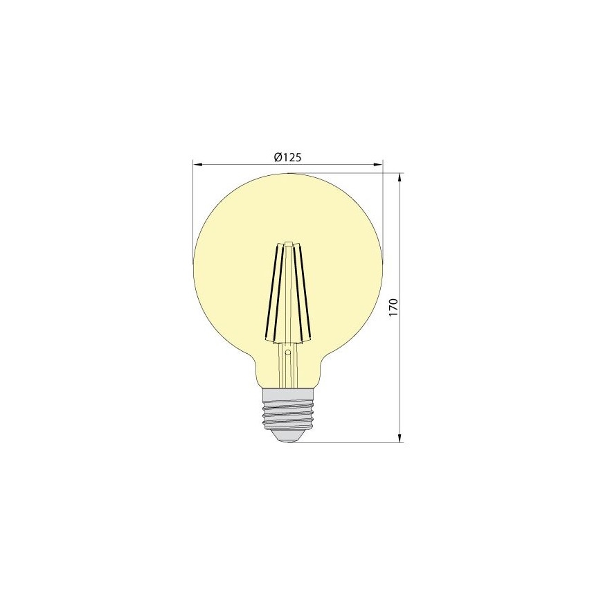 LED pære LEDSTAR AMBER G125 E27/8W/230V 2200K