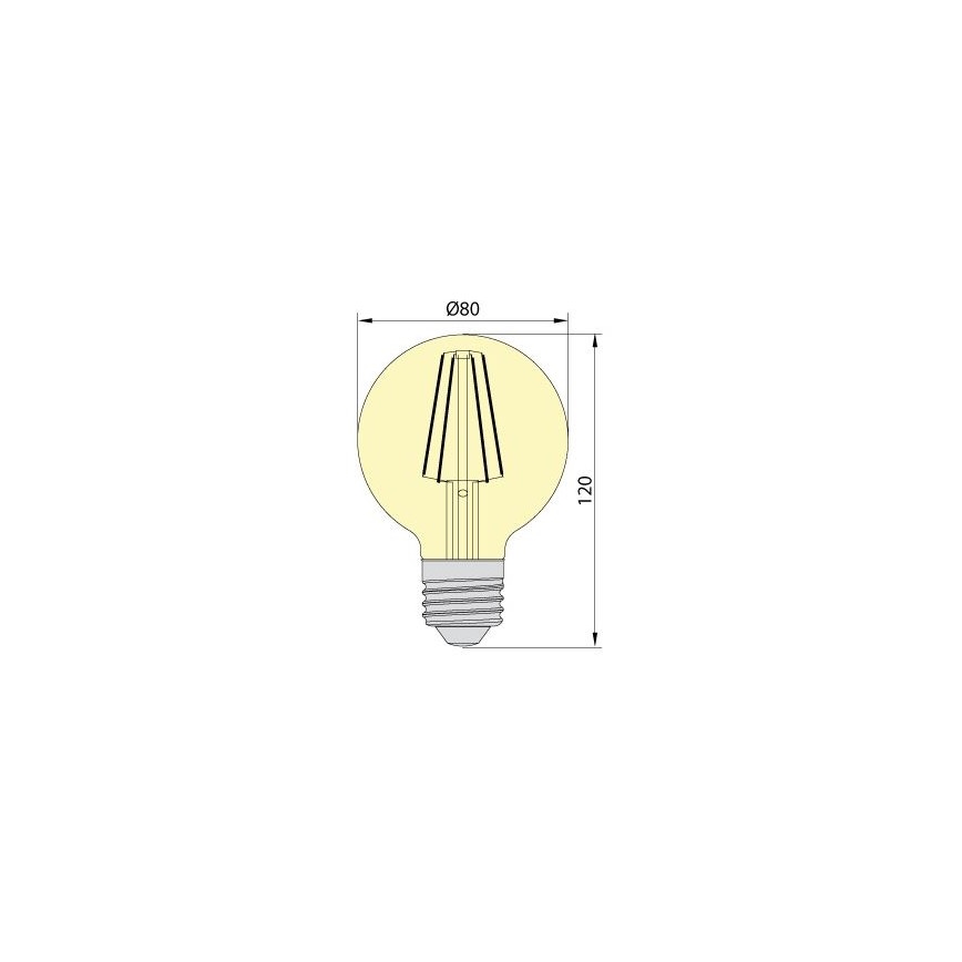 LED pære LEDSTAR AMBER G80 E27/8W/230V 2200K
