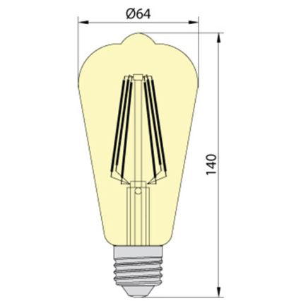 LED pære LEDSTAR AMBER ST64 E27/10W/230V 2200K