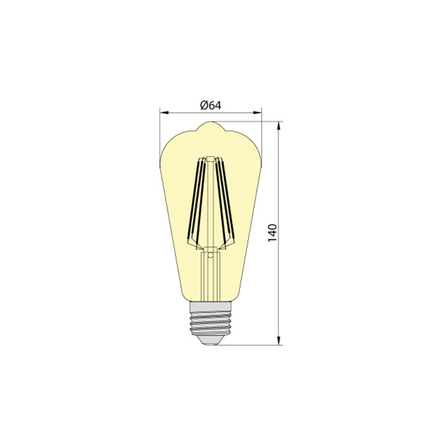 LED pære LEDSTAR AMBER ST64 E27/10W/230V 2200K