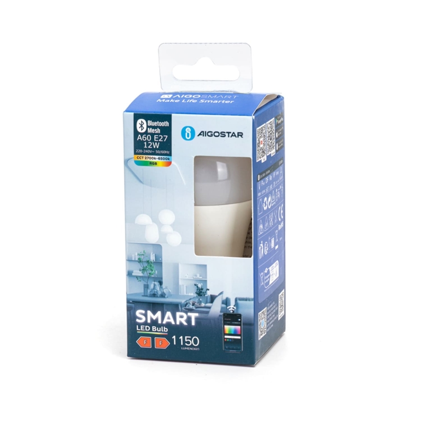 LED-pære med RGBW-farver dæmpbar A60 E27/12W/230V 2700-6500K - Aigostar