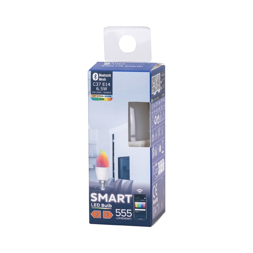 LED-pære med RGBW-farver dæmpbar C37 E14/6,5W/230V 2700-6500K - Aigostar