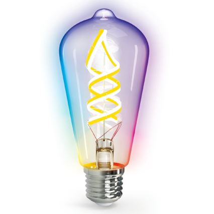 LED-pære med RGBW-farver dæmpbar FILAMENT MESH Smart ST64 E27/4,9W/230V 2700K - Aigostar
