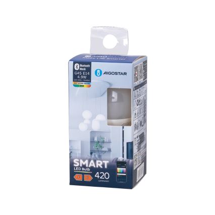 LED-pære med RGBW-farver dæmpbar G45 E14/4,9W/230V 2700-6500K - Aigostar