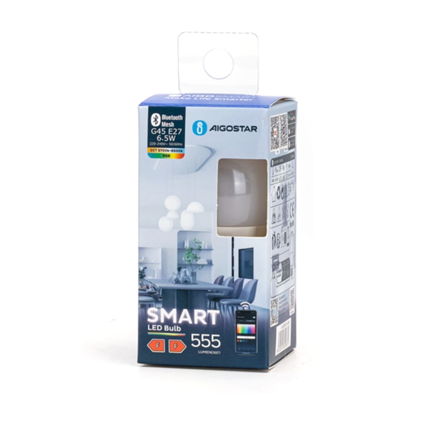 LED-pære med RGBW-farver dæmpbar G45 E27/6,5W/230V 2700-6500K - Aigostar