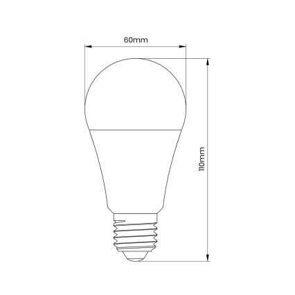 LED-pære med bevægelses- og skumringssensor A60 E27/9W/230V 3000K