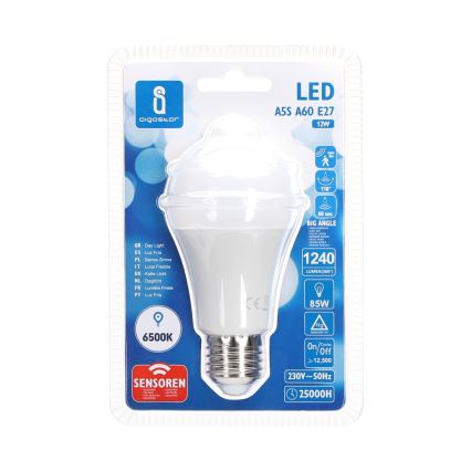 LED-pære med bevægelsessensor A60 E27/12W/230V 6500K - Aigostar