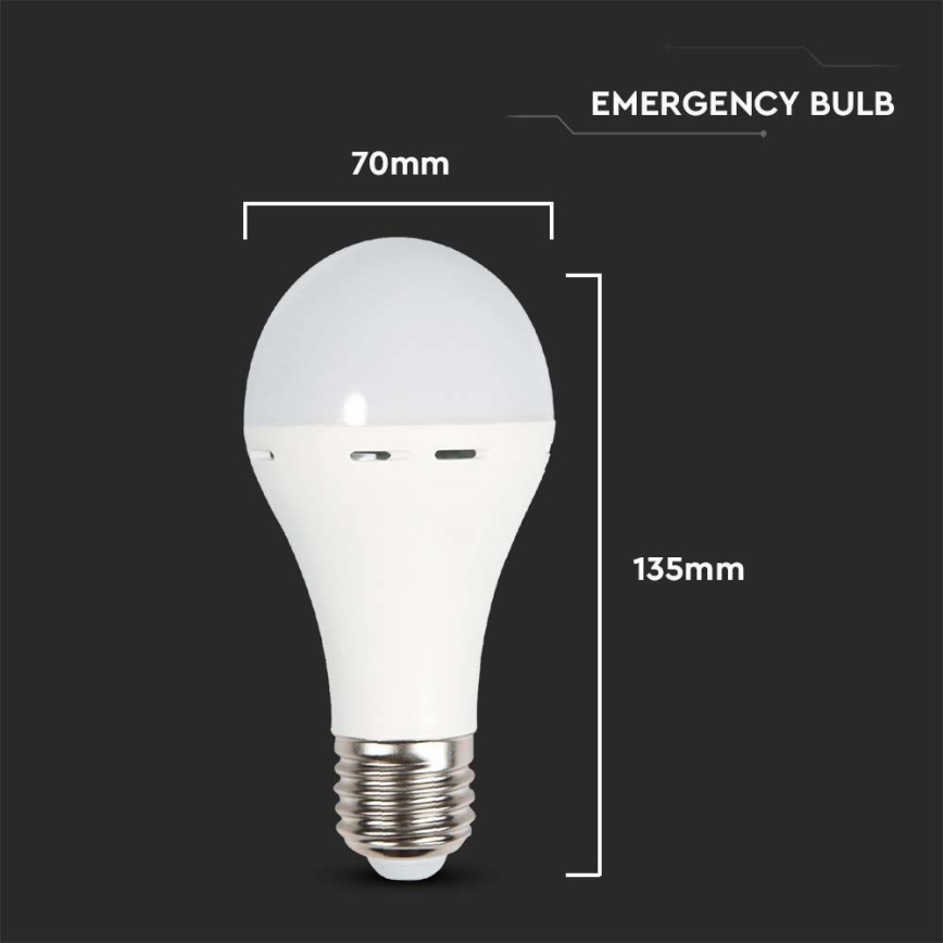 LED Pære med nødtilstand A70 E27/9W/230V 4000K