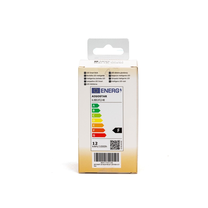 LED-pære med RGBW-farver dæmpbar A60 E27/12W/230V 2700-6500K Wi-Fi - Aigostar