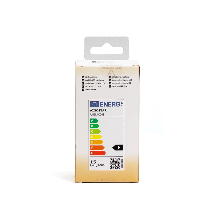 LED-pære med RGBW-farver dæmpbar A60 E27/15W/230V 2700-6500K Wi-Fi - Aigostar