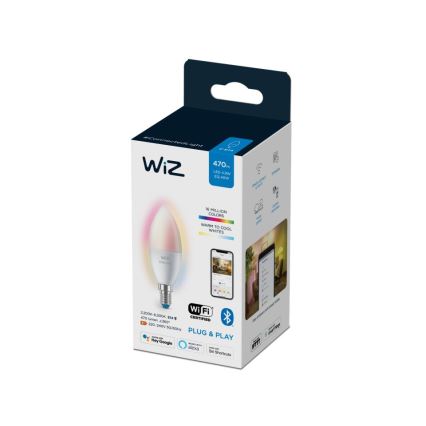 LED-pære med RGBW-farver dæmpbar C37 E14/4,9W/230V 2200-6500K CRI 90 Wi-Fi -WiZ