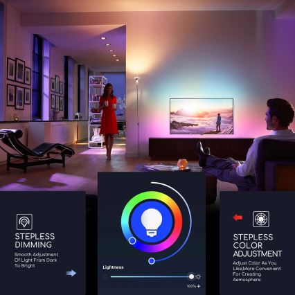 LED-pære med RGBW-farver dæmpbar C37 E14/5W/230V 3000-6500K Wi-Fi - Aigostar