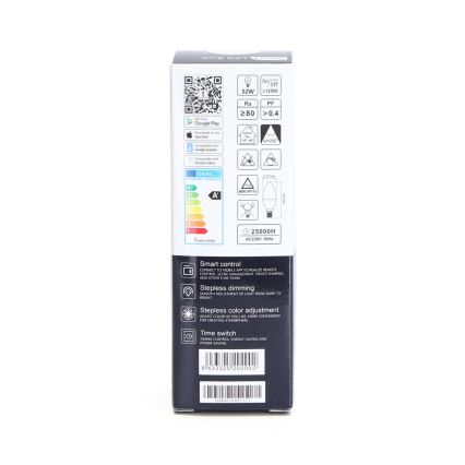 LED-pære med RGBW-farver dæmpbar C37 E14/5W/230V 3000-6500K Wi-Fi - Aigostar